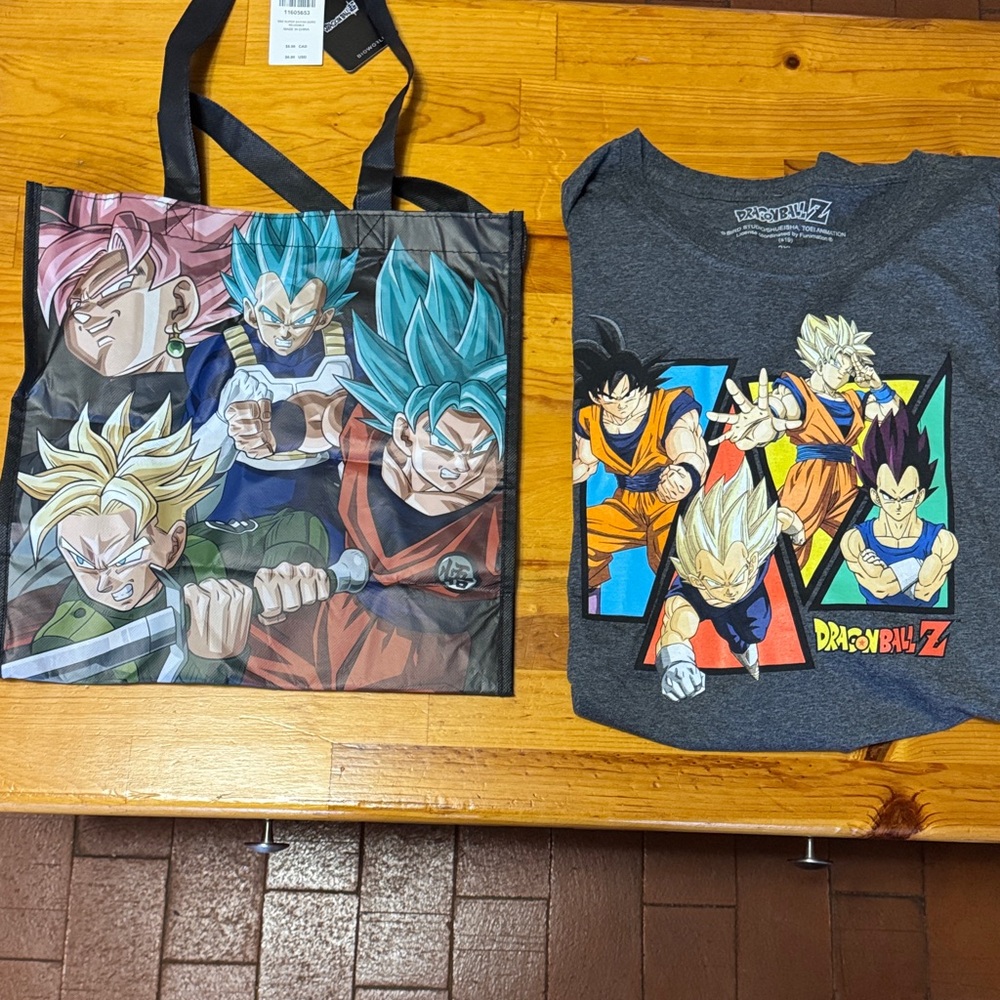 Dragon Ball Z Men's Graphic Tee with reusable bag